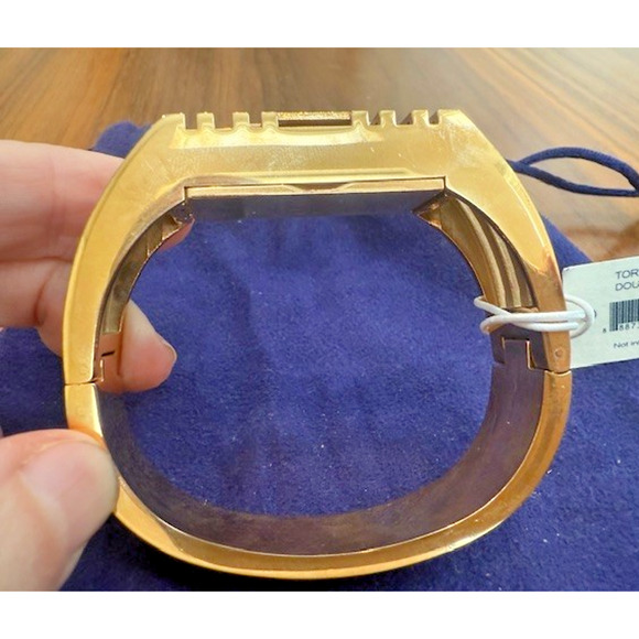 Tory Burch Fitbit Flex Bracelet Bangle – Gold Tone Metal – Geometric Design NEW - Picture 2 of 11